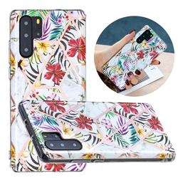 Tropical Rainforest Flower Painted Marble Electroplating Protective Case for Huawei P30 Pro
