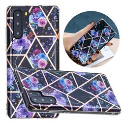 Black Flower Painted Marble Electroplating Protective Case for Huawei P30 Pro
