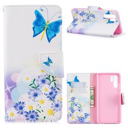 Butterflies Flowers Leather Wallet Case for Huawei P30 Pro