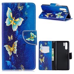 Golden Butterflies Leather Wallet Case for Huawei P30 Pro