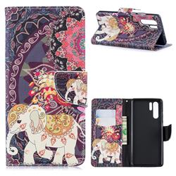 Totem Flower Elephant Leather Wallet Case for Huawei P30 Pro