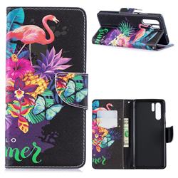 Flowers Flamingos Leather Wallet Case for Huawei P30 Pro
