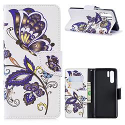 Butterflies and Flowers Leather Wallet Case for Huawei P30 Pro