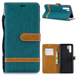 Jeans Cowboy Denim Leather Wallet Case for Huawei P30 Pro - Green