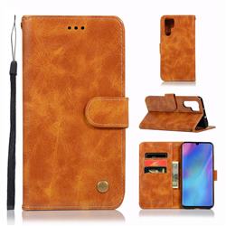 Luxury Retro Leather Wallet Case for Huawei P30 Pro - Golden