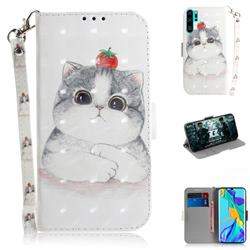 Cute Tomato Cat 3D Painted Leather Wallet Phone Case for Huawei P30 Pro