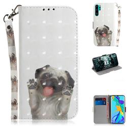Pug Dog 3D Painted Leather Wallet Phone Case for Huawei P30 Pro