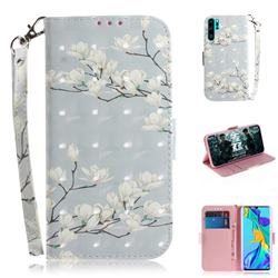 Magnolia Flower 3D Painted Leather Wallet Phone Case for Huawei P30 Pro