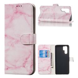 Pink Marble PU Leather Wallet Case for Huawei P30 Pro