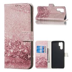 Glittering Rose Gold PU Leather Wallet Case for Huawei P30 Pro