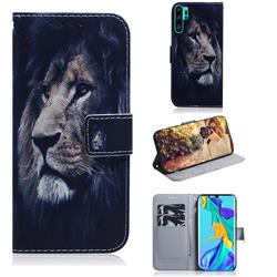 Lion Face PU Leather Wallet Case for Huawei P30 Pro