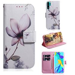 Magnolia Flower PU Leather Wallet Case for Huawei P30 Pro