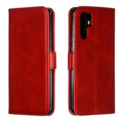 Retro Classic Calf Pattern Leather Wallet Phone Case for Huawei P30 Pro - Red