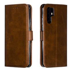 Retro Classic Calf Pattern Leather Wallet Phone Case for Huawei P30 Pro - Brown