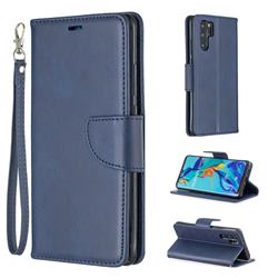 Classic Sheepskin PU Leather Phone Wallet Case for Huawei P30 Pro - Blue