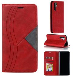 Retro S Streak Magnetic Leather Wallet Phone Case for Huawei P30 Pro - Red