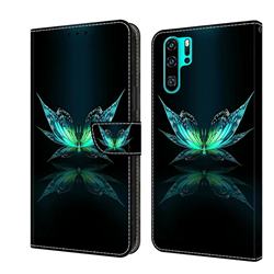 Reflection Butterfly Crystal PU Leather Protective Wallet Case Cover for Huawei P30 Pro