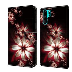 Red Dream Flower Crystal PU Leather Protective Wallet Case Cover for Huawei P30 Pro