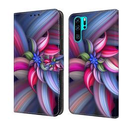 Colorful Flower Crystal PU Leather Protective Wallet Case Cover for Huawei P30 Pro