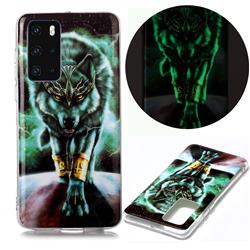 Wolf King Noctilucent Soft TPU Back Cover for Huawei P40