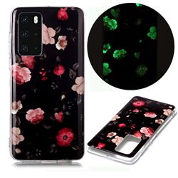 Rose Flower Noctilucent Soft TPU Back Cover for Huawei P40