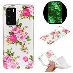 Peony Noctilucent Soft TPU Back Cover for Huawei P40
