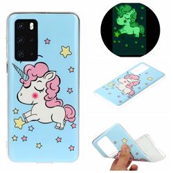 Stars Unicorn Noctilucent Soft TPU Back Cover for Huawei P40