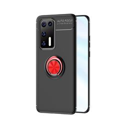 Auto Focus Invisible Ring Holder Soft Phone Case for Huawei P40 - Black Red