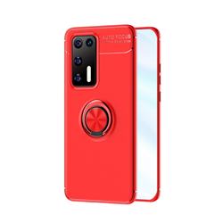 Auto Focus Invisible Ring Holder Soft Phone Case for Huawei P40 - Red