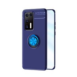 Auto Focus Invisible Ring Holder Soft Phone Case for Huawei P40 - Blue
