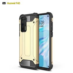 King Kong Armor Premium Shockproof Dual Layer Rugged Hard Cover for Huawei P40 - Champagne Gold
