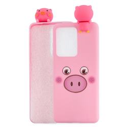 Small Pink Pig Soft 3D Climbing Doll Soft Case for Huawei P40