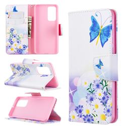 Butterflies Flowers Leather Wallet Case for Huawei P40