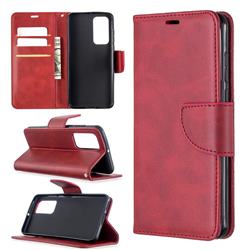 Classic Sheepskin PU Leather Phone Wallet Case for Huawei P40 - Red