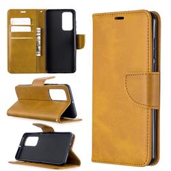 Classic Sheepskin PU Leather Phone Wallet Case for Huawei P40 - Yellow