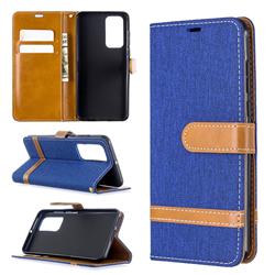 Jeans Cowboy Denim Leather Wallet Case for Huawei P40 - Sapphire
