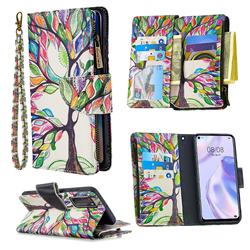 The Tree of Life Binfen Color BF03 Retro Zipper Leather Wallet Phone Case for Huawei P40