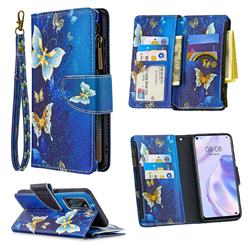 Golden Butterflies Binfen Color BF03 Retro Zipper Leather Wallet Phone Case for Huawei P40