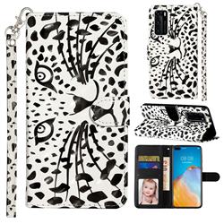 Leopard Panther 3D Leather Phone Holster Wallet Case for Huawei P40