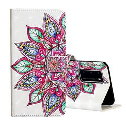Mandara Flower 3D Painted Leather Phone Wallet Case for Huawei P40
