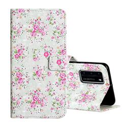 Roses Flower 3D Painted Leather Phone Wallet Case for Huawei P40