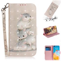 Three Squirrels 3D Painted Leather Wallet Phone Case for Huawei P40
