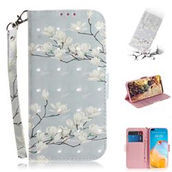 Magnolia Flower 3D Painted Leather Wallet Phone Case for Huawei P40
