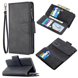 Binfen Color BF02 Sensory Buckle Zipper Multifunction Leather Phone Wallet for Huawei P40 - Black