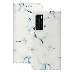 Soft White Marble PU Leather Wallet Case for Huawei P40