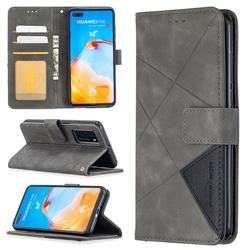 Binfen Color BF05 Prismatic Slim Wallet Flip Cover for Huawei P40 - Gray