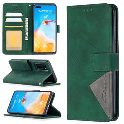 Binfen Color BF05 Prismatic Slim Wallet Flip Cover for Huawei P40 - Green