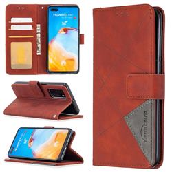 Binfen Color BF05 Prismatic Slim Wallet Flip Cover for Huawei P40 - Brown