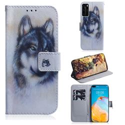 Snow Wolf PU Leather Wallet Case for Huawei P40