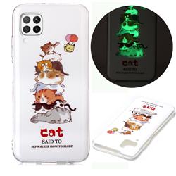 Cute Cat Noctilucent Soft TPU Back Cover for Huawei P40 Lite
